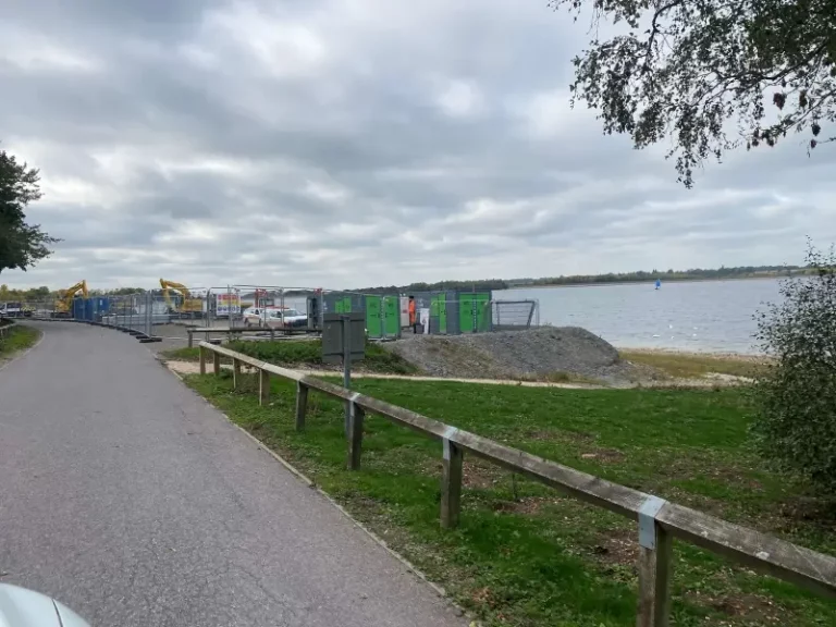 The builders compound for the water level project